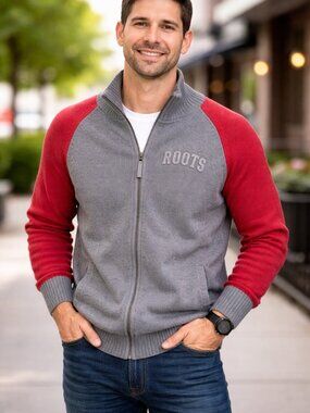 Mens ROOTS ful-zip up sweater